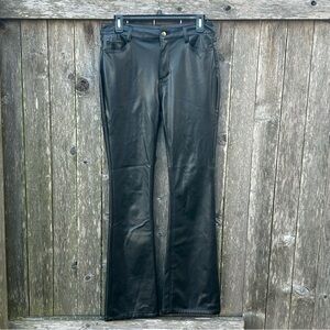Forever 21 Black Faux Leather Flare Pants Size M